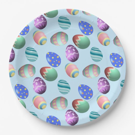 Blue Oaster Egg Ostereier Party Ostereier Jagen Ni Pappteller (Vorderseite)