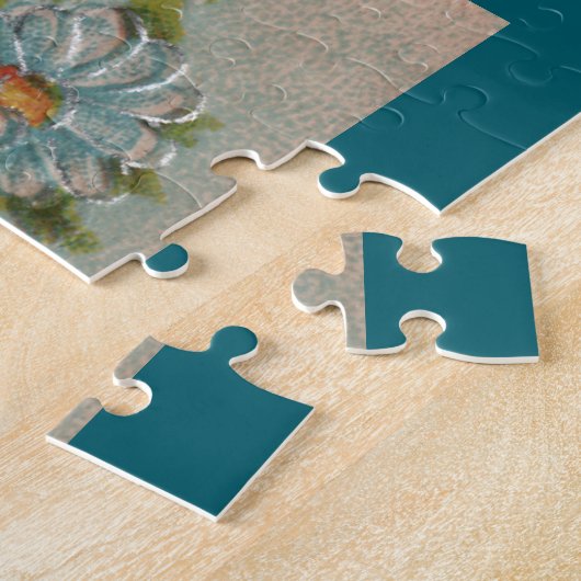 Blue Oaster Egg und Chicks Grosses Puzzle (Seite)