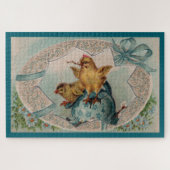 Blue Oaster Egg und Chicks Grosses Puzzle (Horizontal)