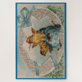 Blue Oaster Egg und Chicks Grosses Puzzle (Vertikal)