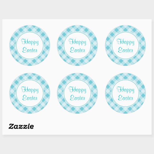 Blue Oaster Gingham Stickers (Blatt)