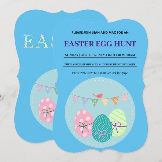 Blue Oaster Simple Brunch Egg Einladung (Vorne/Hinten)