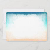 Blue Obre Beach Hochzeit Einladung (Rückseite)