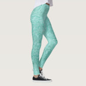 Blue Ocean Beach Aqua Metallic Diamond Funkelnd Leggings (Rechts)