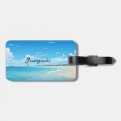 Blue Ocean Beach Gepäckanhänger (Rückseite horizontal)