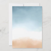 Blue Ocean Beach Shore Sand Wedding Einladung (Rückseite)