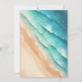 Blue Ocean Beach Summer Watercolor Hochzeit. Einladung (Rückseite)