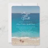Blue Ocean Beach Zeremonie Einladung Hochzeit (Vorderseite)