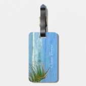 Blue Ocean Breeze Gepäckstück mit Lederband Gepäckanhänger (Rückseite vertikal)