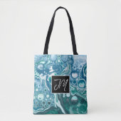 Blue Ocean Bubbles Fluid Art Tasche (Vorderseite)
