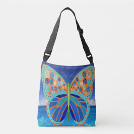 Blue Ocean Butterfly Crossbody Bag Tragetaschen Mit Langen Trägern