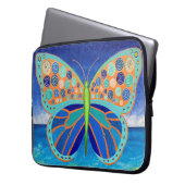 Blue Ocean Butterfly Laptop Sieb Laptopschutzhülle (Vorderseite Links)