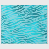 Blue Ocean Celestial Aqua Metallic Tiger Animal Geschenkpapier (Flach)