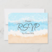 Blue Ocean Coastal Elegante Wedding RSVP Cards Einladung (Vorderseite)