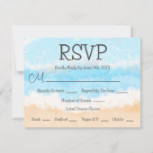 Blue Ocean Coastal Elegante Wedding RSVP Cards Einladung (Rückseite)