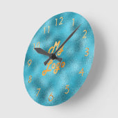 Blue Ocean Custom Logo Image Business Runde Wanduhr (Winkel)