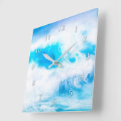 BLUE OCEAN DOLPHIN WAVE RIDERS QUADRATISCHE WANDUHR (Winkel)