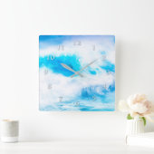 BLUE OCEAN DOLPHIN WAVE RIDERS QUADRATISCHE WANDUHR (Zuhause)