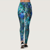 Blue Ocean Flows Abstract Leggings -large pattern (Rückseite)