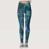 Blue Ocean Flows Abstract Leggings -large pattern (Vorderseite)
