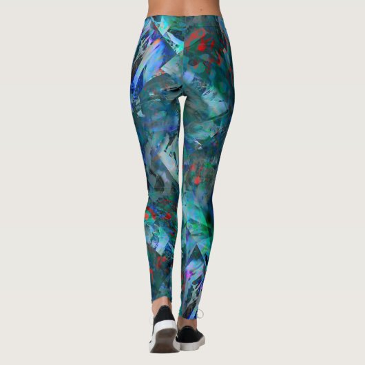 Blue Ocean Flows Abstract Leggings - v2 (Rückseite)