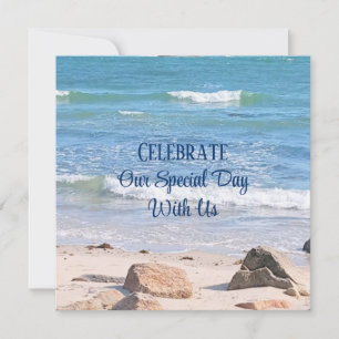 Blue Ocean Foto Beach Hochzeit im Freien Einladung