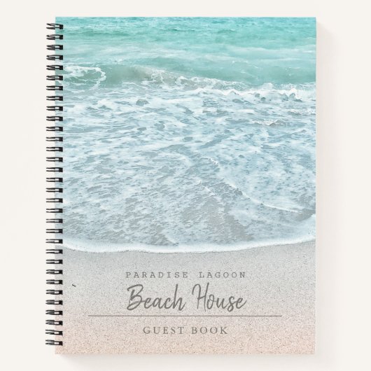Blue Ocean Foto Beach Vacation Gastbuch Notizblock (Vorderseite)