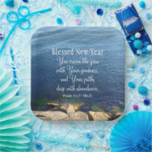 Blue Ocean gesegnet Neujahr Christlich Bible Verse Pappteller (Party)