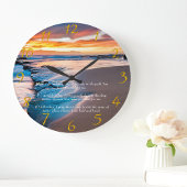 Blue Ocean Gold Christlich Faith Große Wanduhr