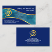 Blue Ocean Gold Waves Marine Game Fishing Visitenkarte (Vorne/Hinten)
