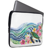 Blue Ocean & Happy Green Turtle Laptopschutzhülle (Vorne Rechts)