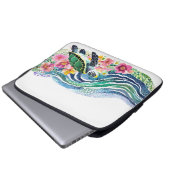 Blue Ocean & Happy Green Turtle Laptopschutzhülle (Vorne Knopf)