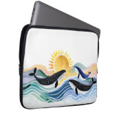 Blue Ocean & Happy Whales Laptopschutzhülle (Vorne Rechts)