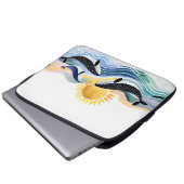 Blue Ocean & Happy Whales Laptopschutzhülle (Vorne Knopf)