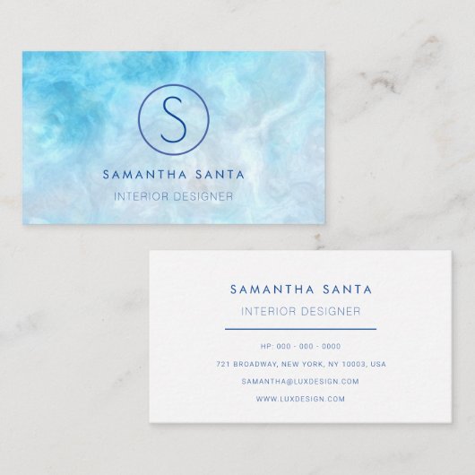 Blue Ocean Marble Visitenkarte (Vorne/Hinten)