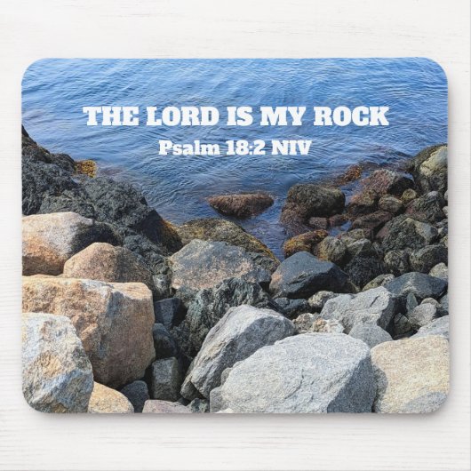   Blue Ocean Photo Lord is My Rock Bible Verse Mousepad (Vorne)