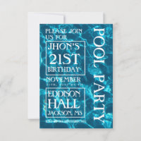 Blue Ocean Pool Party Einladung Geburtstag