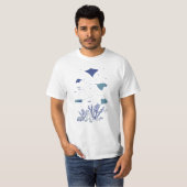 Blue Ocean Print Stingray T-Shirt (Vorne ganz)