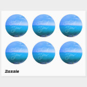 Blue Ocean Round Wedding Danke Stickers (Blatt)