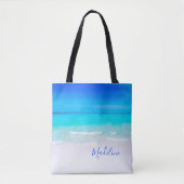 Blue Ocean Sand Beach Scene Personal Tasche (Vorderseite)