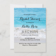 Blue Ocean Sand Wave Beach Brautparty Card