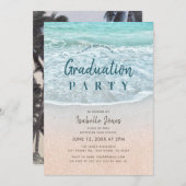 Blue Ocean & Sandy Beach Abschluss Einladung (Vorne/Hinten)