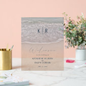 Blue Ocean & Sandy Beach Hochzeitsempfang Acrylschild (Hochzeit)