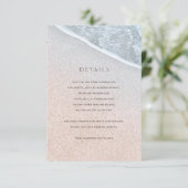 Blue Ocean & Sandy Beach Hochzeitskarte Einladung (Stehend Vorderseite)