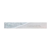 Blue Ocean & Sandy Beach Monogram Wraparound Label (Person)
