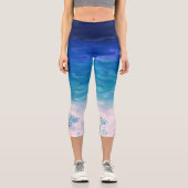 Blue Ocean Sea Beach Capri Leggings (Vorderseite)