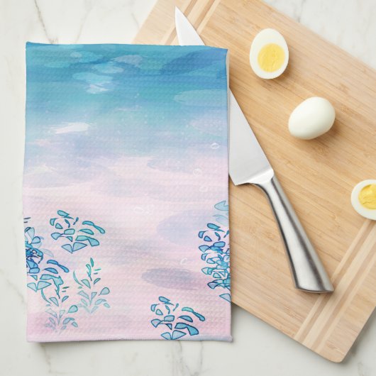 Blue Ocean Sea Beach Geschirrtuch (Viertel Falte)