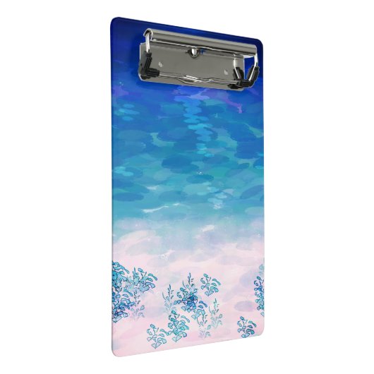 Blue Ocean Sea Beach Mini Klemmbrett (Schrägansicht)
