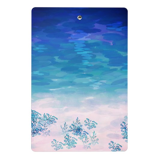 Blue Ocean Sea Beach Mini Klemmbrett (Rückseite)