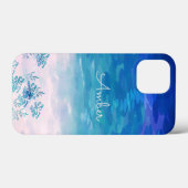 Blue Ocean Sea Beach Personalisiert Case-Mate iPhone Hülle (Rückseite (Horizontal))